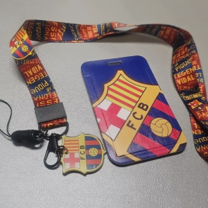 FC Barcelona Soccer Futbol Lanyard Keyring ID Card Holder