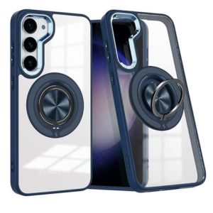 Galaxy S23 Transparent Wireless Charging Case w/ Ring Holder - DARK BLUE