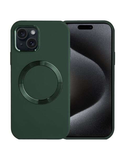 iPhone 13 / 14 Soft Solid Silicone Case w/ Wireless Charging - DARK GREEN iPhone 13 / 14 Soft Solid Silicone Case w/ Wireless Charging - DARK GREEN - Image 1