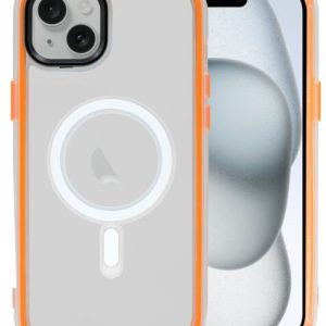 iPhone 13 / 14 Wireless Charger Clear Transparent Slim Hard Case - ORANGE