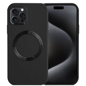 Soft Solid Silicone Case with Wireless Charging - BLACK for iPhone 14 Pro