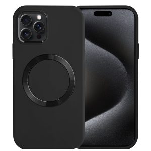 Soft Solid Silicone Case with Wireless Charging - BLACK for iPhone 13 Pro Max