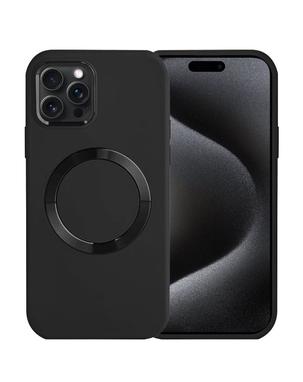 Soft Solid Silicone Case with Wireless Charging - BLACK for iPhone 13 Pro Max