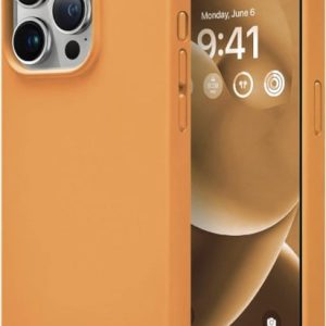 New Leather Case with Wireless Charger - ORANGE for iPhone 13 Pro Max