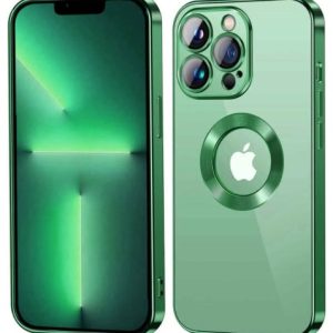 Shiny Wireless Charging Clear Case - GREEN for iPhone 13 Pro Max