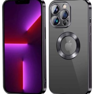 Shiny Wireless Charging Clear Case - BLACK for iPhone 13 Pro Max