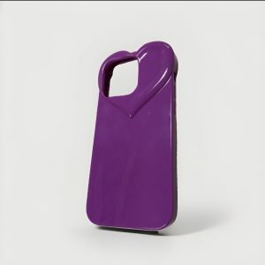 iPhone 14 Pro Glossy Purple Heart-Shaped Camera Cutout Case