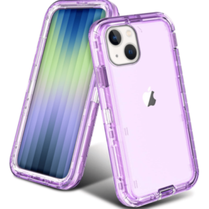 iPhone 14 Plus / 15 Plus Transparent Shockproof Case - PURPLE