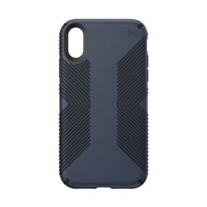 Speck Presidio Grip - Back Cover for Cell Phone - Polycarbonate, Impactium - Carbon Black, Eclipse Blue